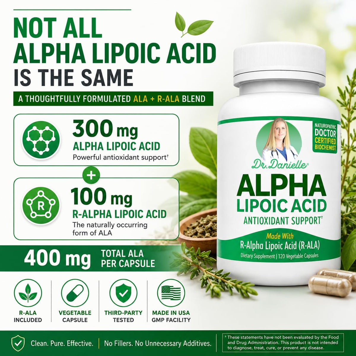 Doctor Danielle Alpha-Lipoic Acid R-ALA - 120 Vegetarian Capsules - image 5