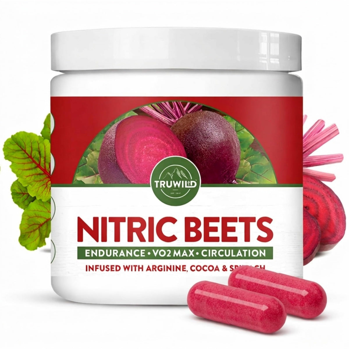 TruWild Beet Root Powder Nitric Oxide Booster - 90 Capsules
