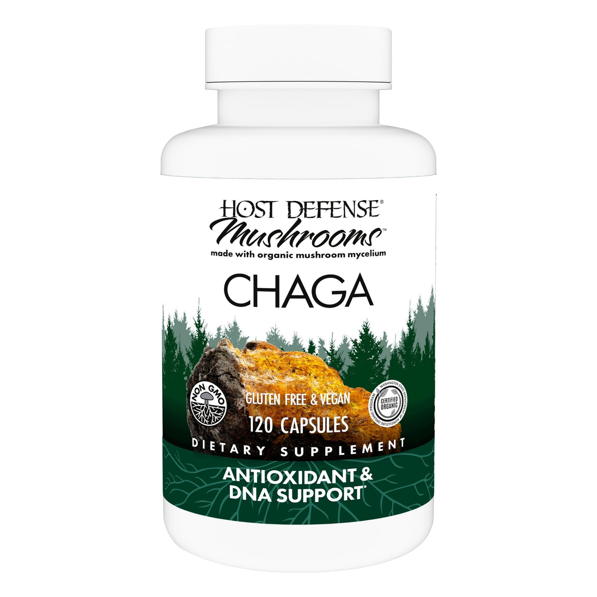 Host Defense Chaga Capsules Immune Support - 120 Capsules