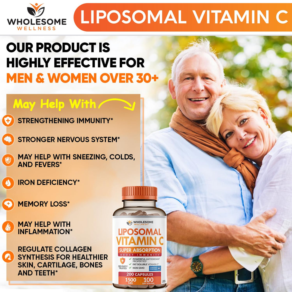 Wholesome Wellness Liposomal Vitamin C Capsules - 200 Count - image 3