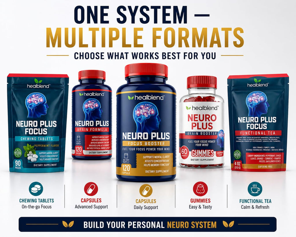 healblend Neuro Plus Focus Booster Brain Support - 120 Capsules - image 9