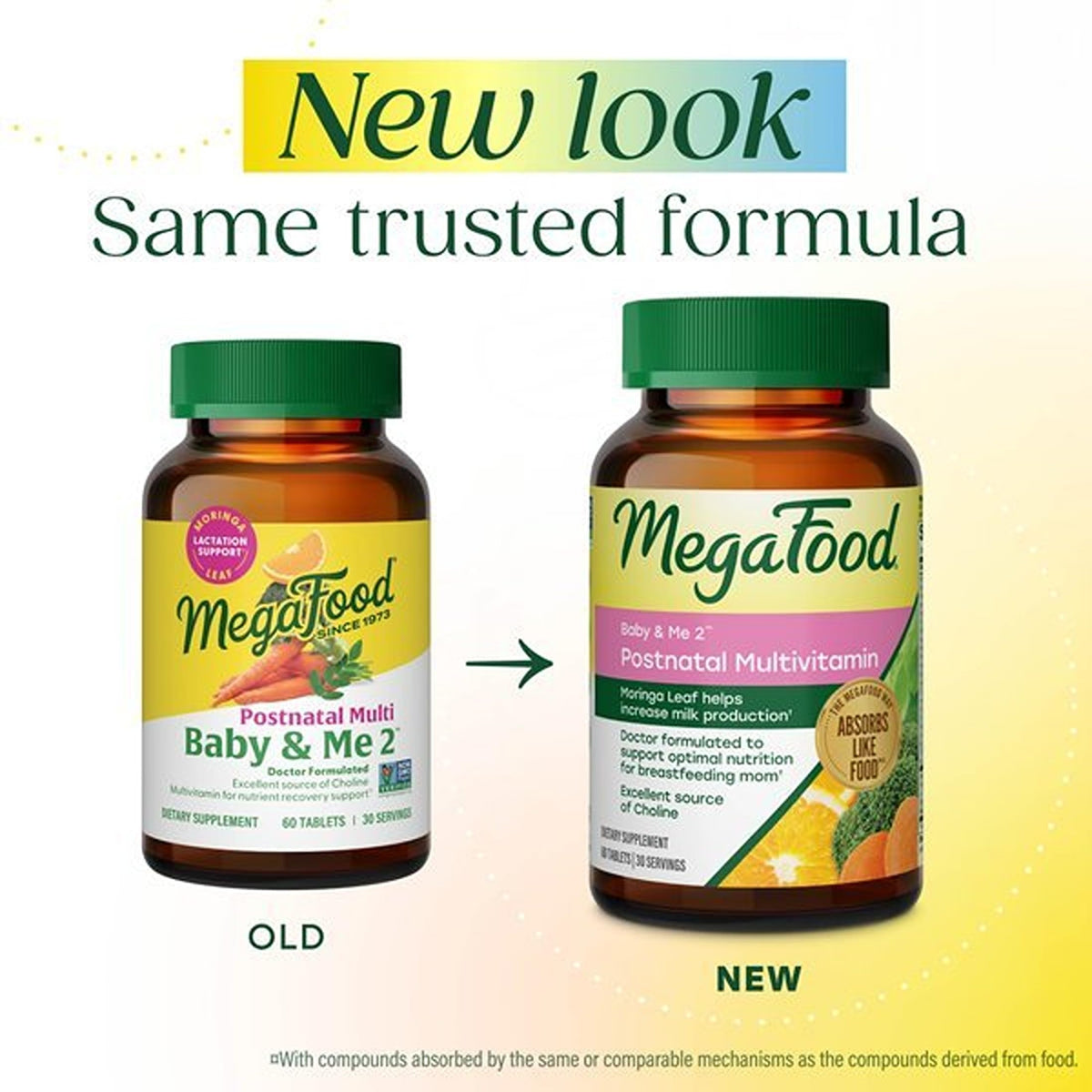 MegaFood Baby & Me 2 Postnatal Vitamins for Breastfeeding Moms