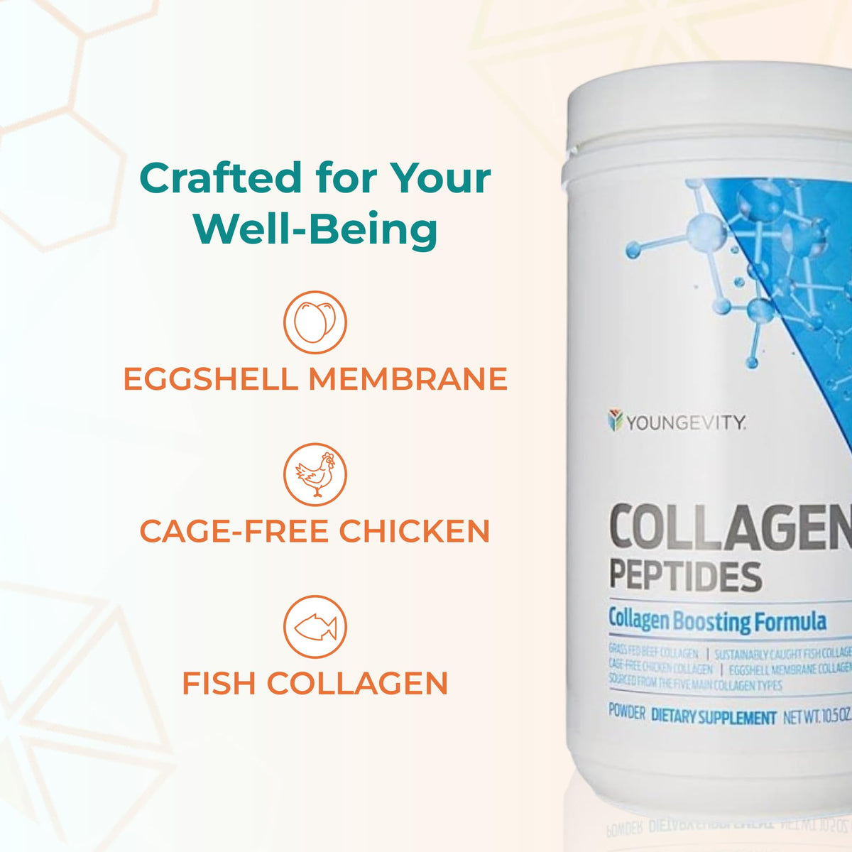 Youngevity Multi-Collagen Peptides Powder Types I II III V X - 11.4 oz - image 5