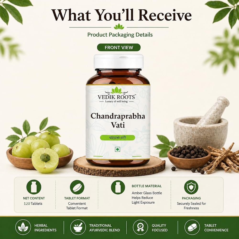 VEDIKROOTS Chandraprabha Vati Ayurvedic Herbal - 240 Tablets - image 9