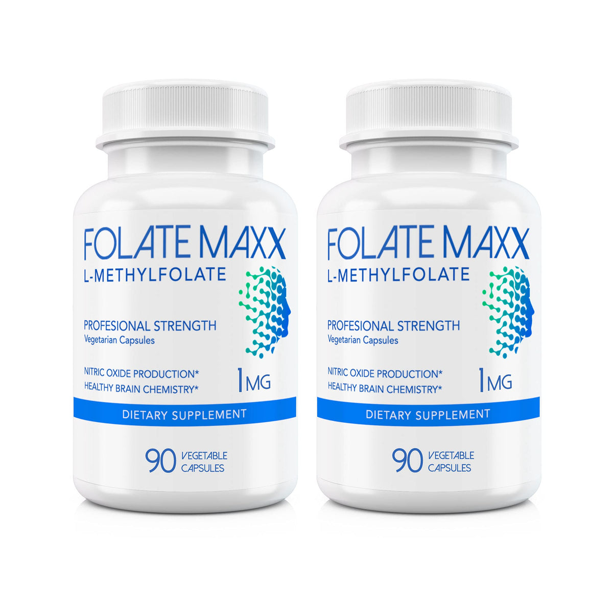 FOLATE MAXX L-Methylfolate 1mg Supplement - 180 Vegetarian Capsules