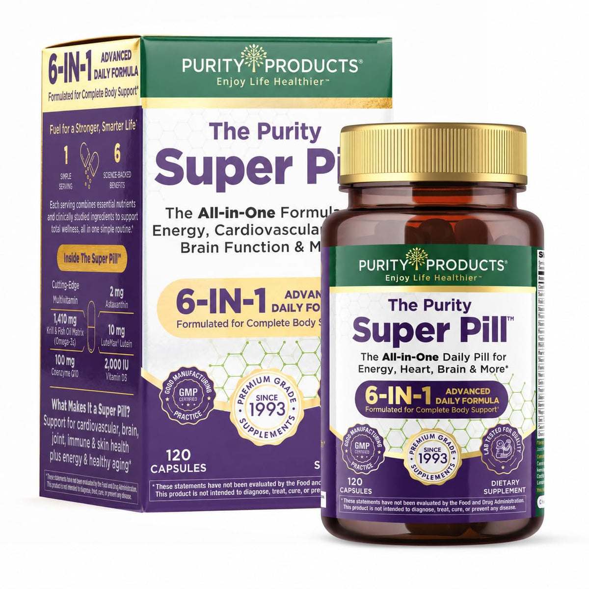 Purity Products Super Pill Elite Multivitamin with Krill Oil & Fish Oil