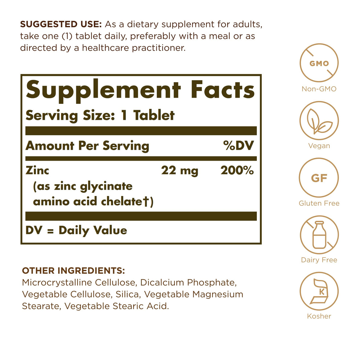 Solgar Chelated Zinc Immune Support - 500 Tablets - image 2