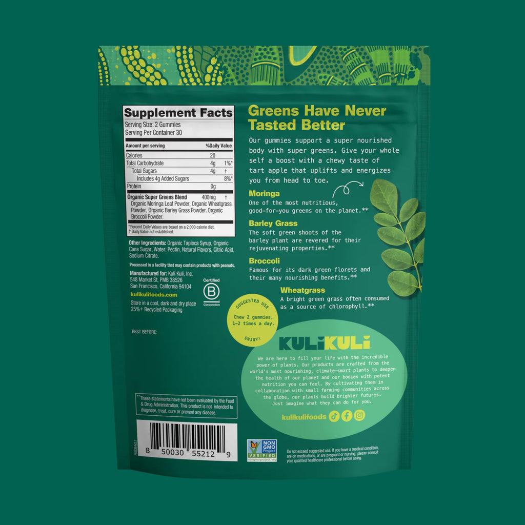 Kuli Kuli Moringa Gummies - Caffeine-Free Energy Supplements