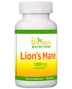 Biotech Nutritions Lion's Mane Mushroom 1000 mg - 120 Vegetarian Capsules