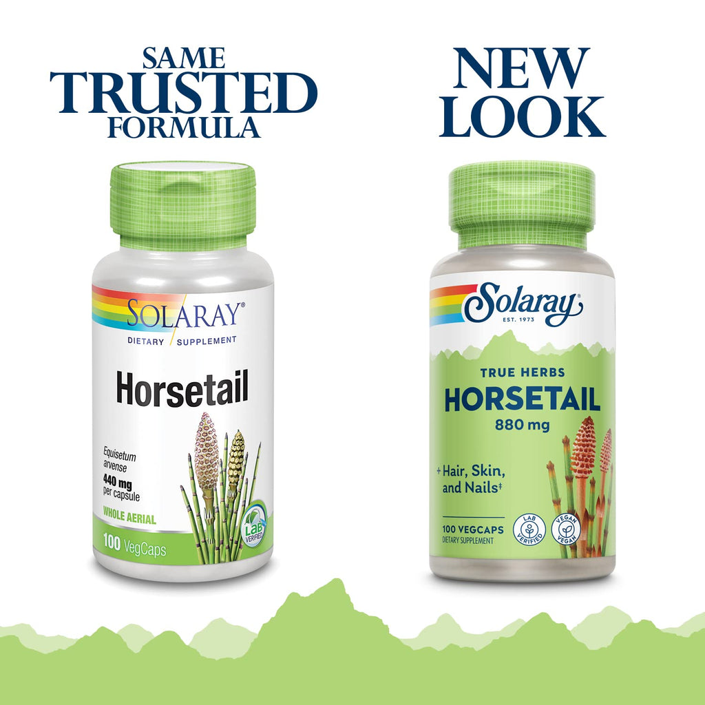 SOLARAY Horsetail 880 mg Hair Skin and Nails - 100 Vegan Capsules - image 3