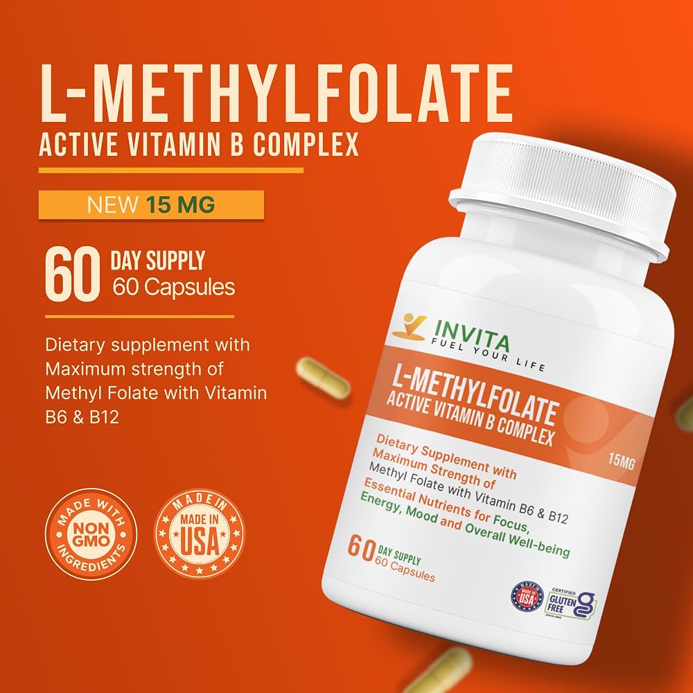 INVITA L-Methylfolate 15mg + B Complex Capsules - 60 Count - image 3
