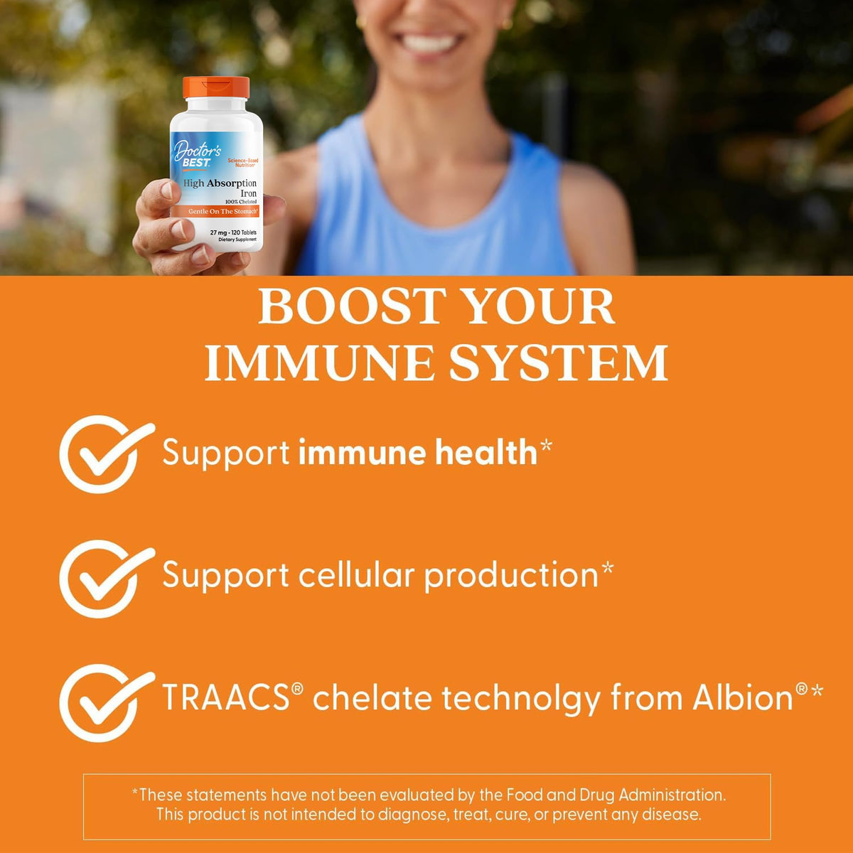 Doctor's Best Chelated Iron Supplement 27 mg - 120 Tablets - image 4
