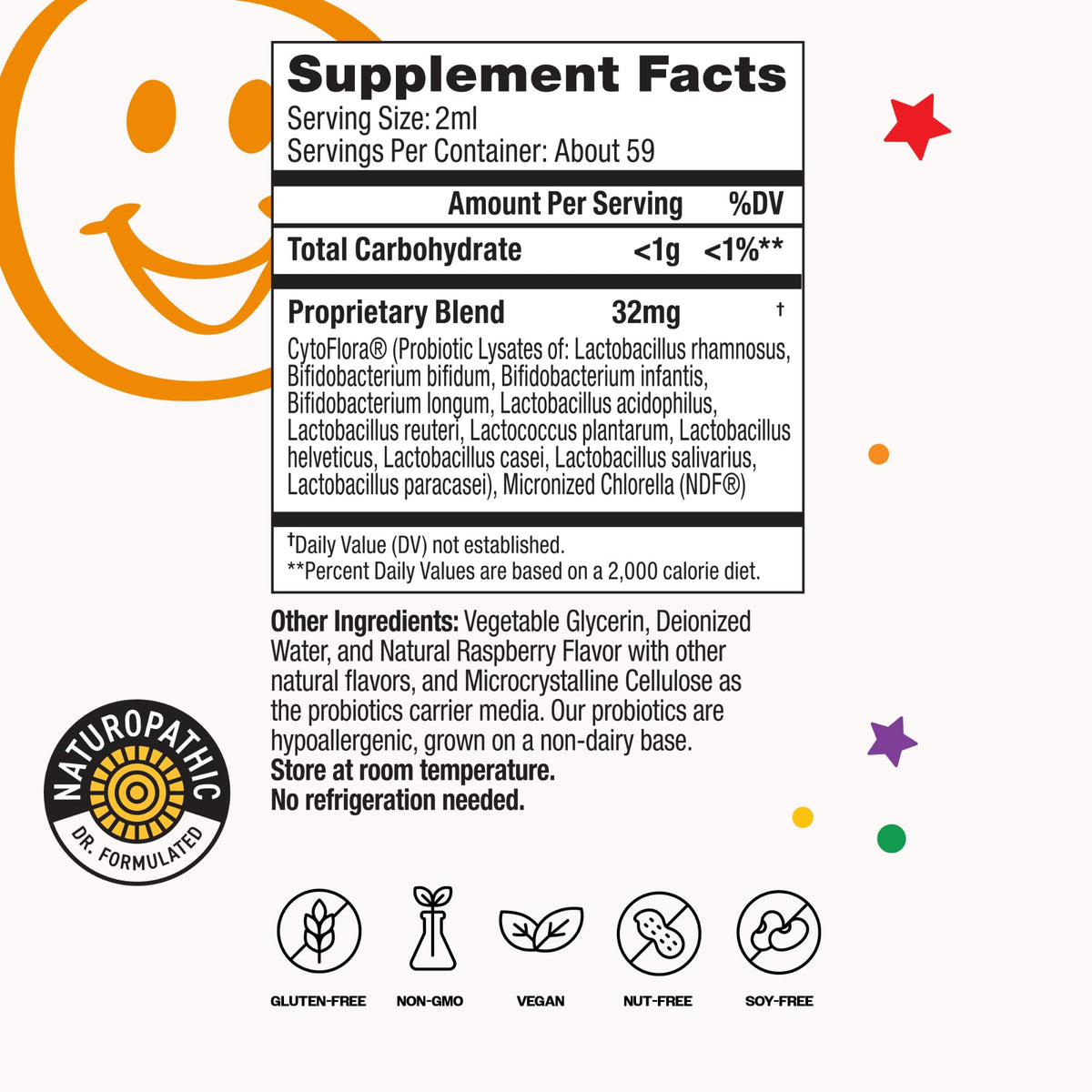 BIORAY Kids NDF Tummy Probiotic Liquid Raspberry - 2 fl oz - image 5