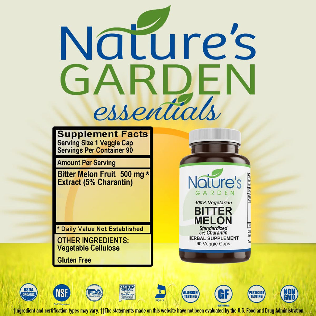 Nature's Garden Essentials Bitter Melon Extract 500mg - 90 Vegetarian Capsules - image 2