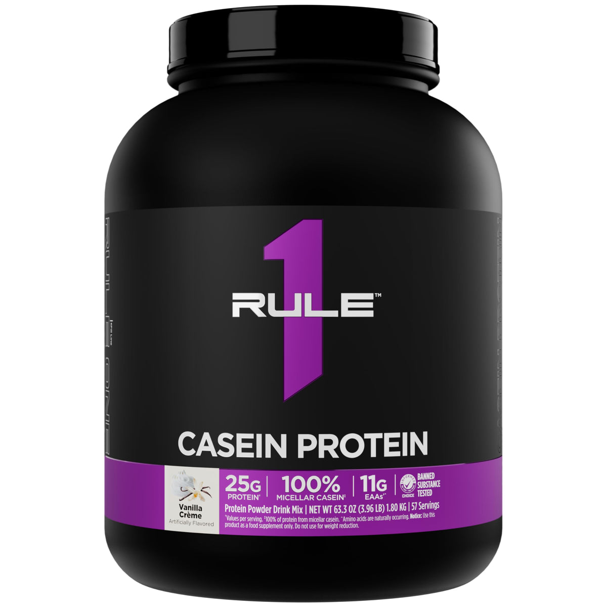Rule 1 Casein Protein - 25g Protein and 11g EAAs Per Serving from