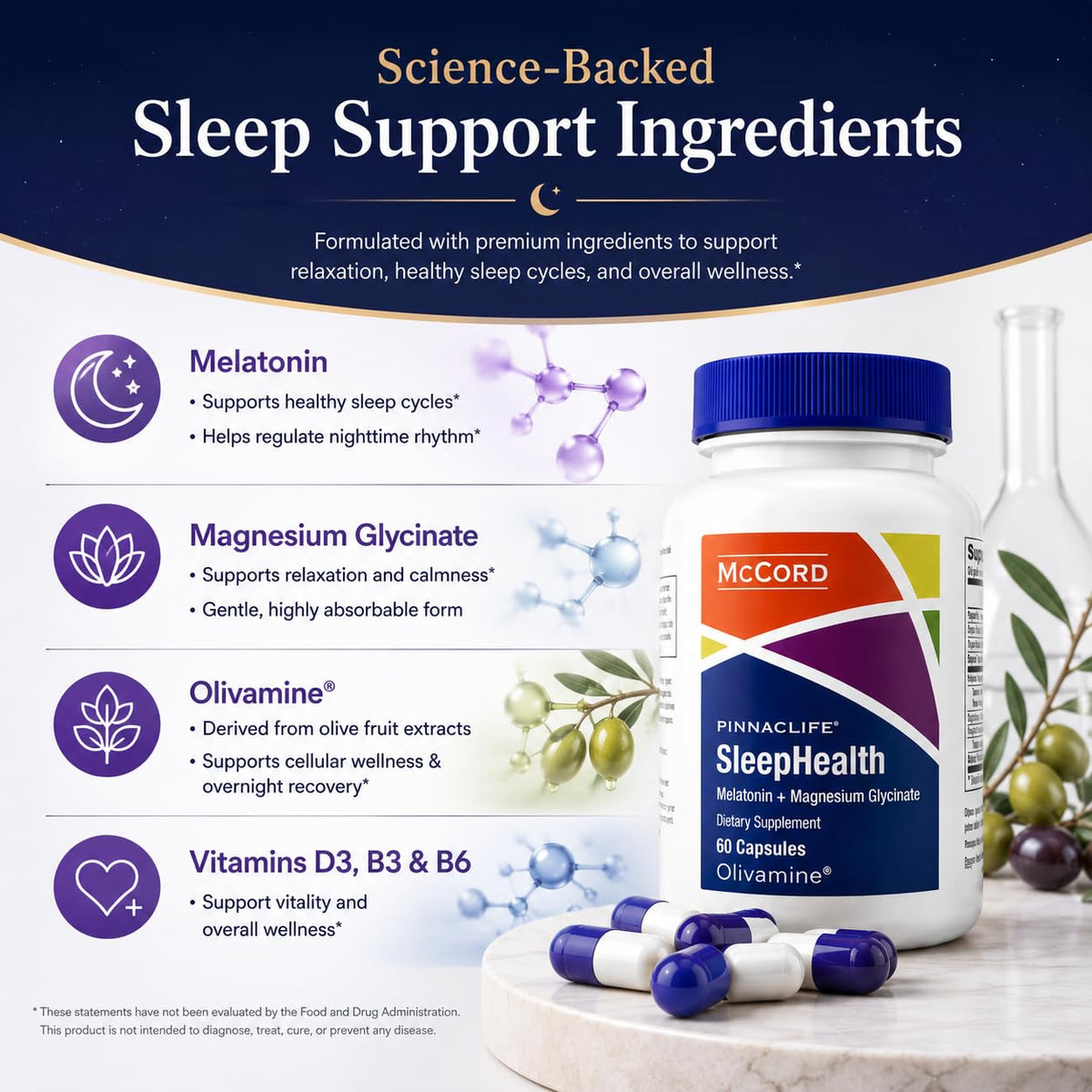 Pinnaclife McCord SleepHealth Supplement for Sleep - 60 Capsules - image 4