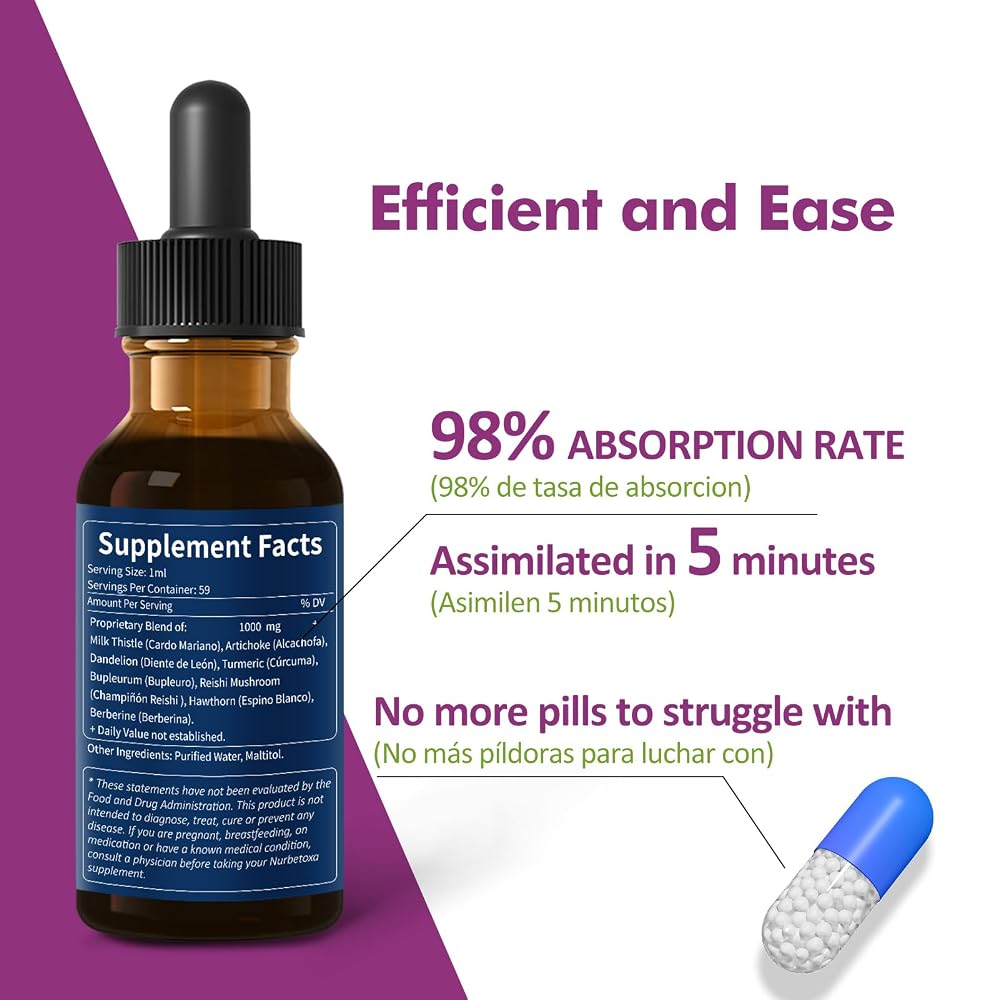 Nurbetoxa Milk Thistle Liver Support Drops for Fatty Liver