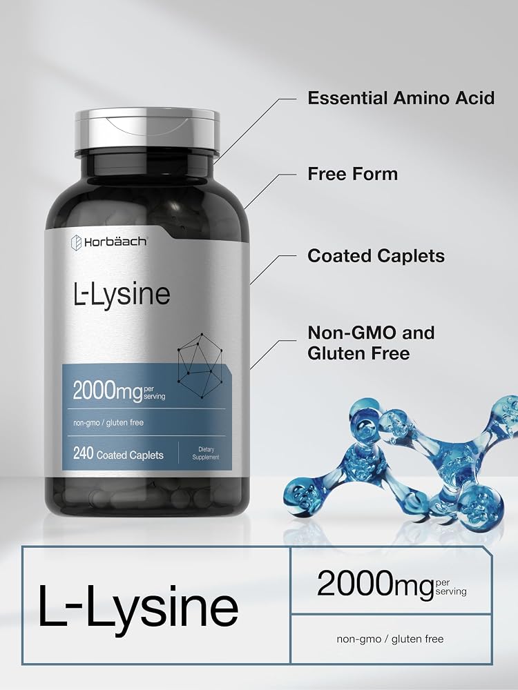 Horbäach L-Lysine Supplement 2000mg - 240 Caplets - image 4