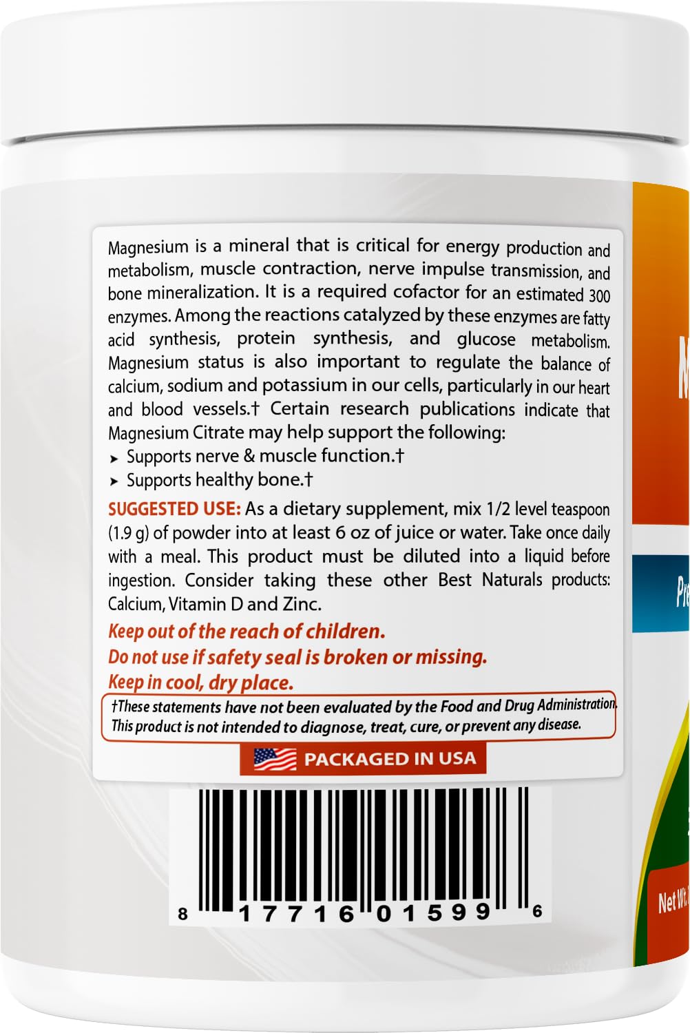 Best Naturals Magnesium Citrate Powder 1 Pound