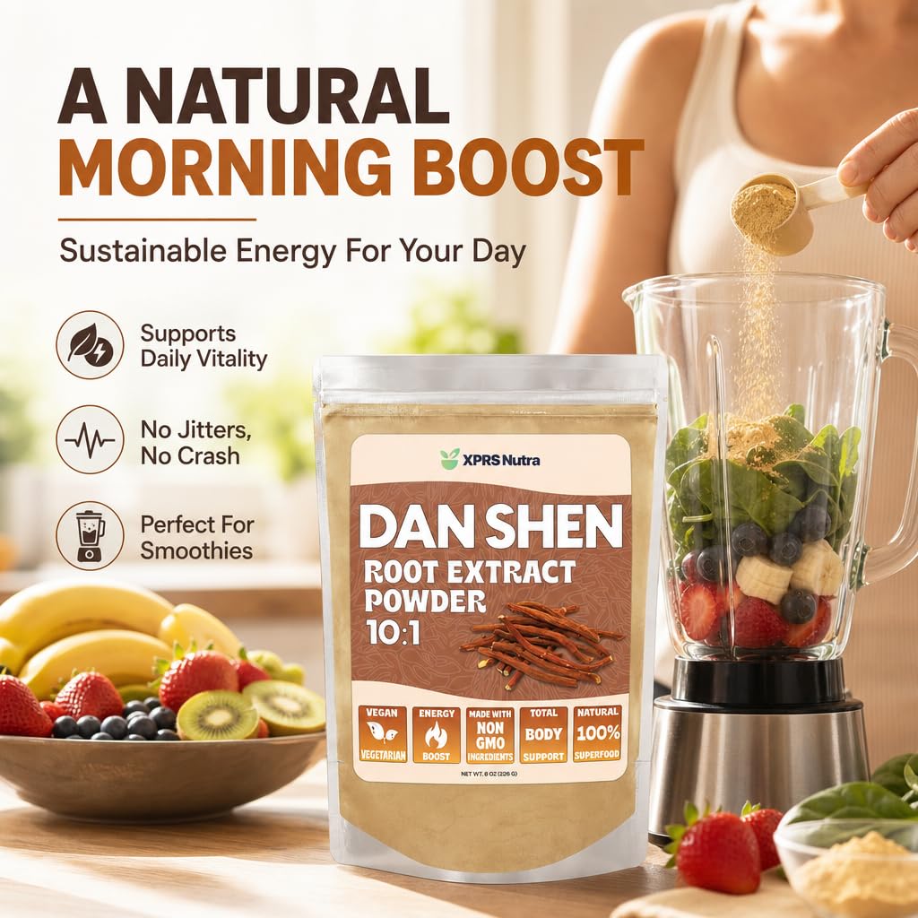 XPRS Nutra Dan Shen Root Extract Powder 10:1- Premium Dan Shen (Red