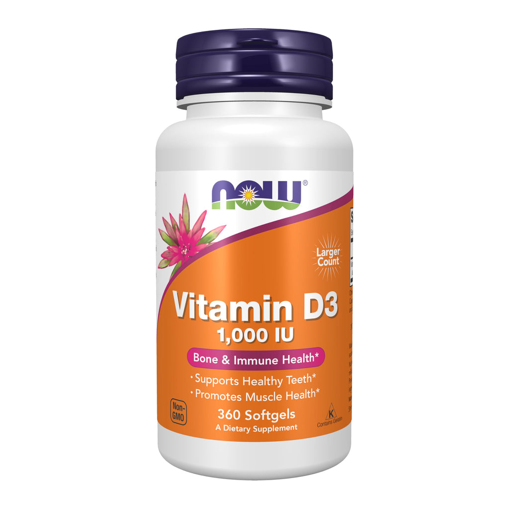 NOW Vitamin D-3 1,000 IU Structural Support - 360 Softgels