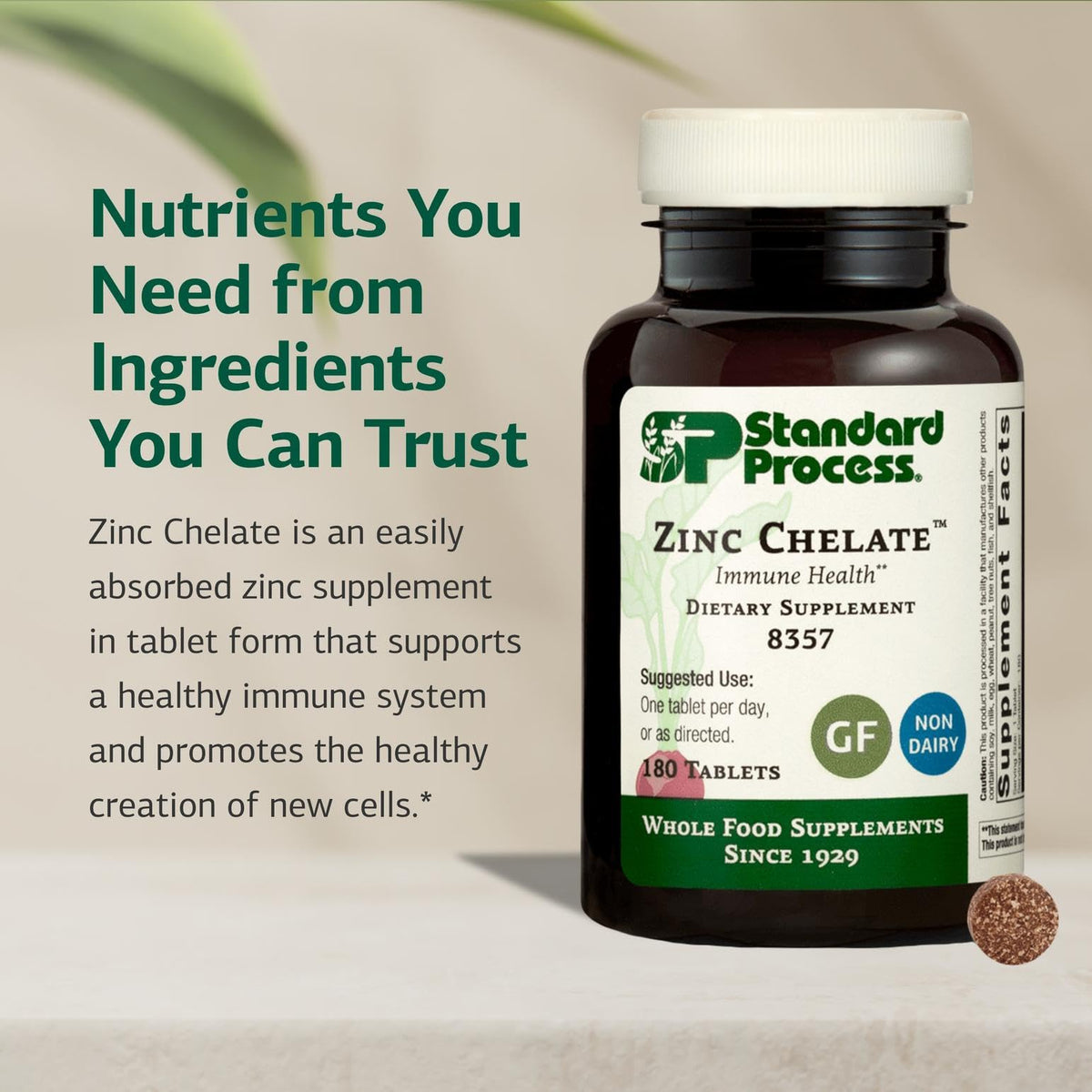Standard Process Zinc Chelate Immune & Skin Health Support - 180 Tablets - image 3