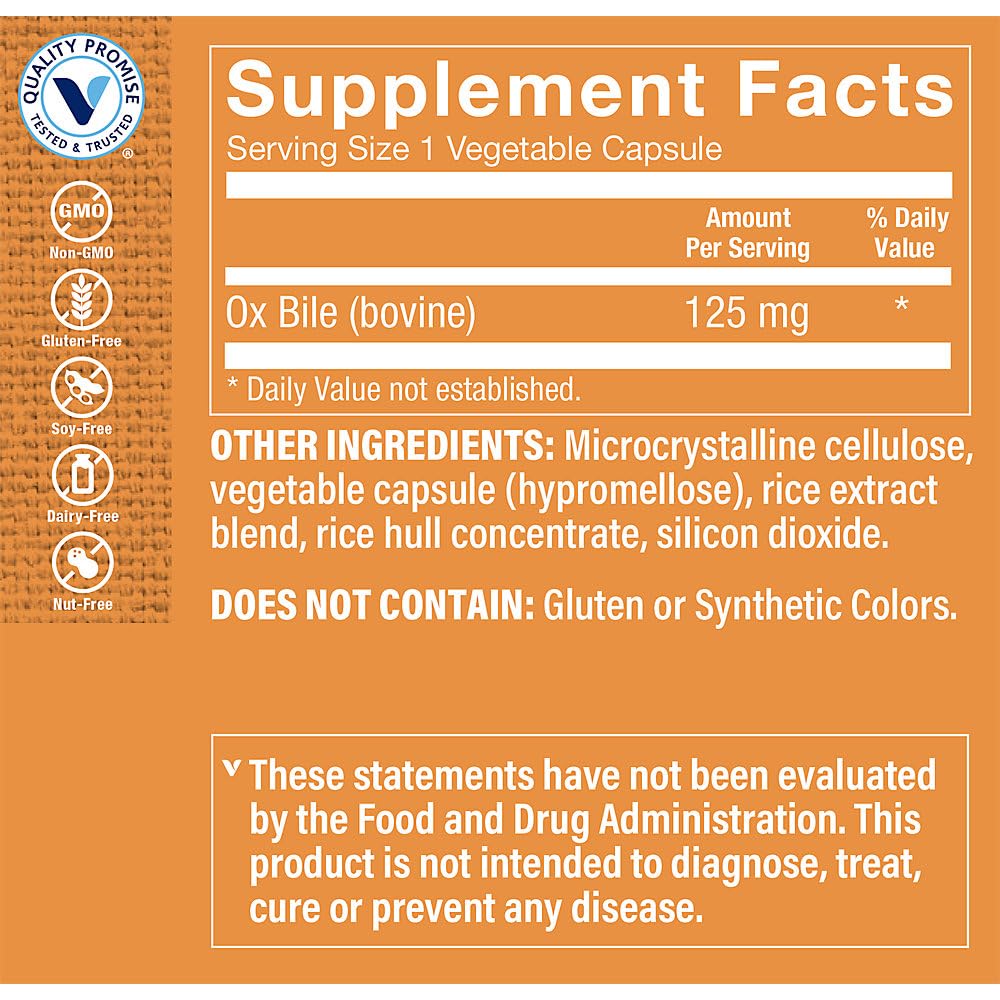 The Vitamin Shoppe Bile Bovine Digestive Support - 100 Capsules - image 2