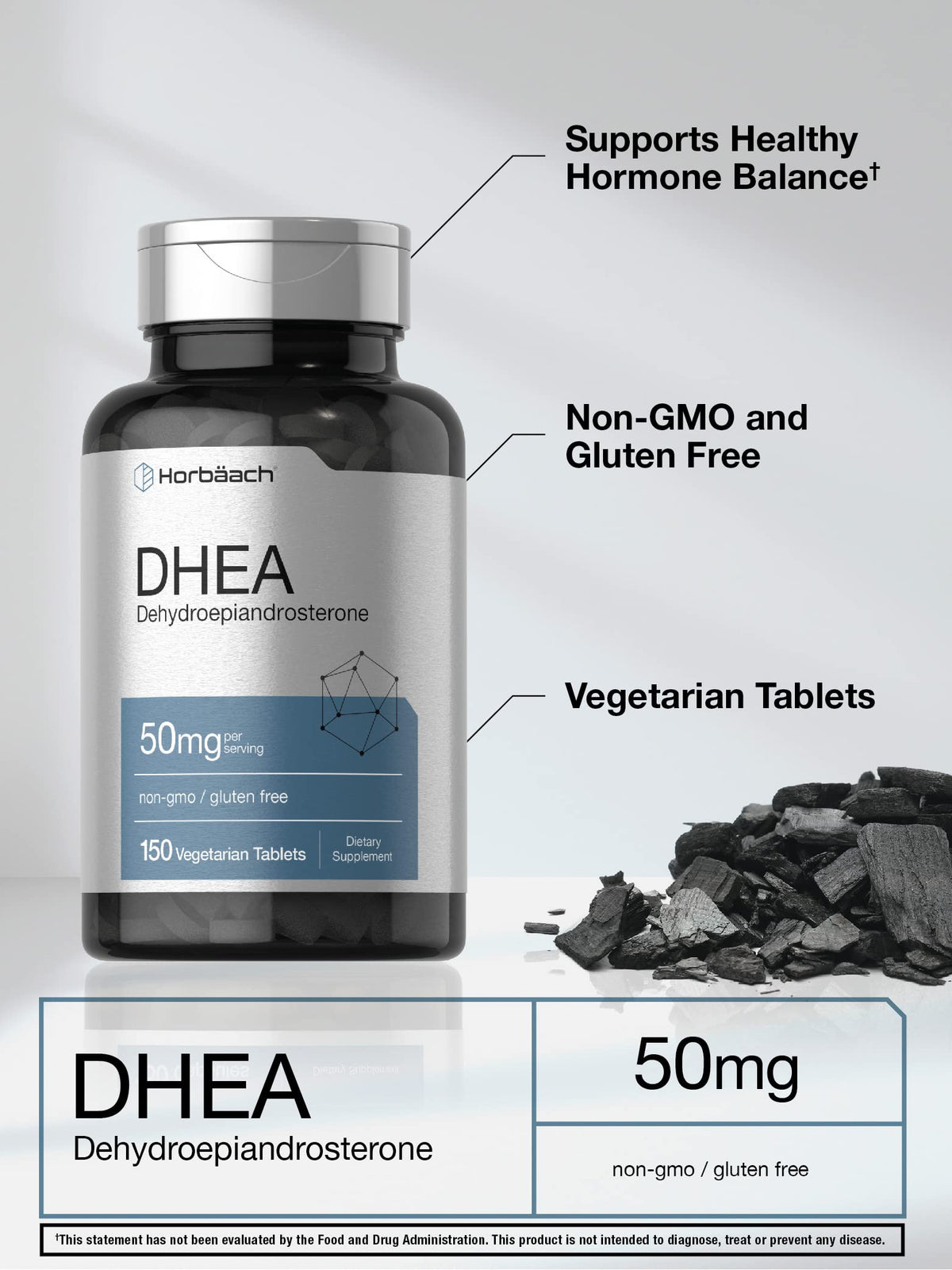 Horbäach DHEA 50mg Supplement - 150 Tablets - image 3