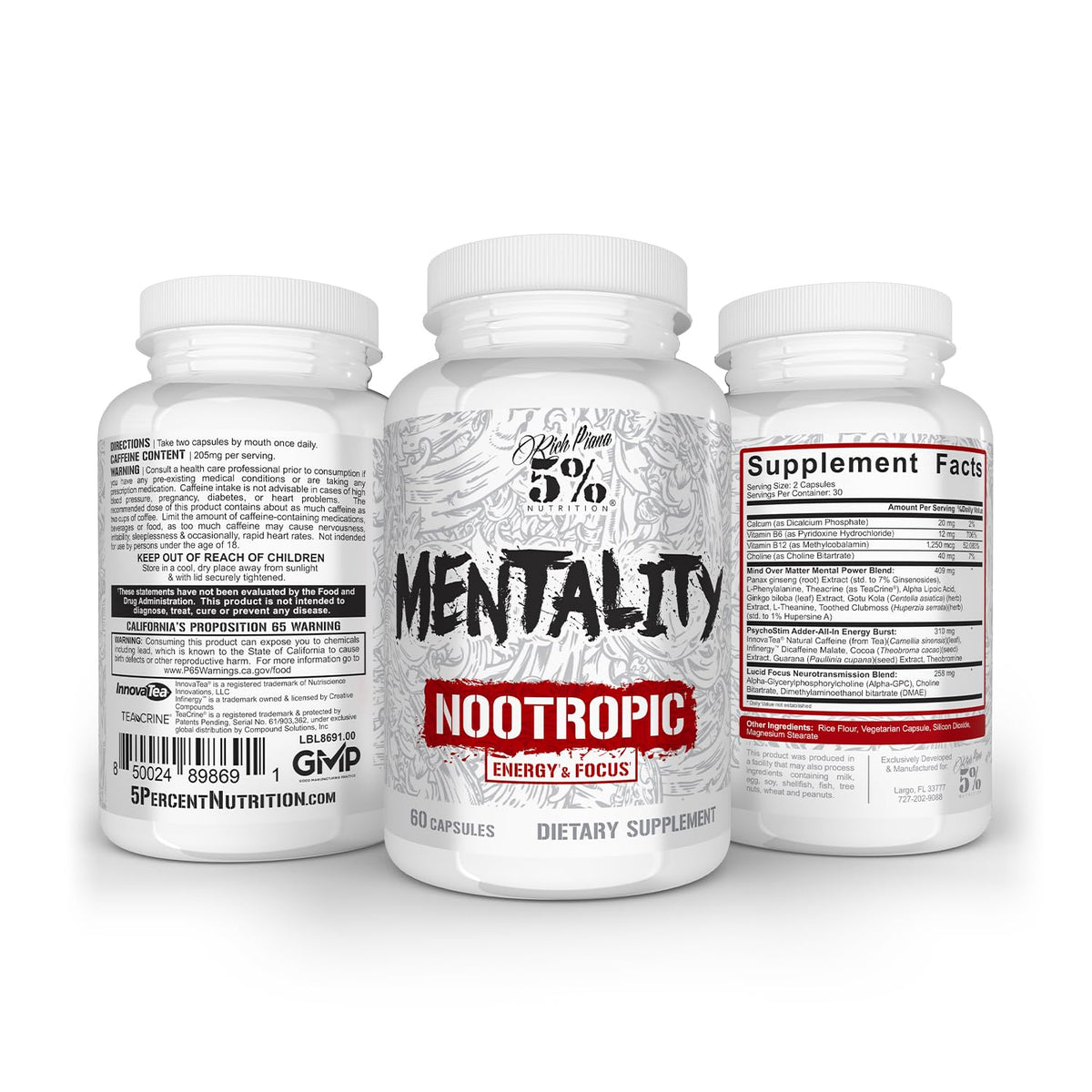 5% Nutrition Mentality Nootropic Brain Booster - 60 Capsules - image 5