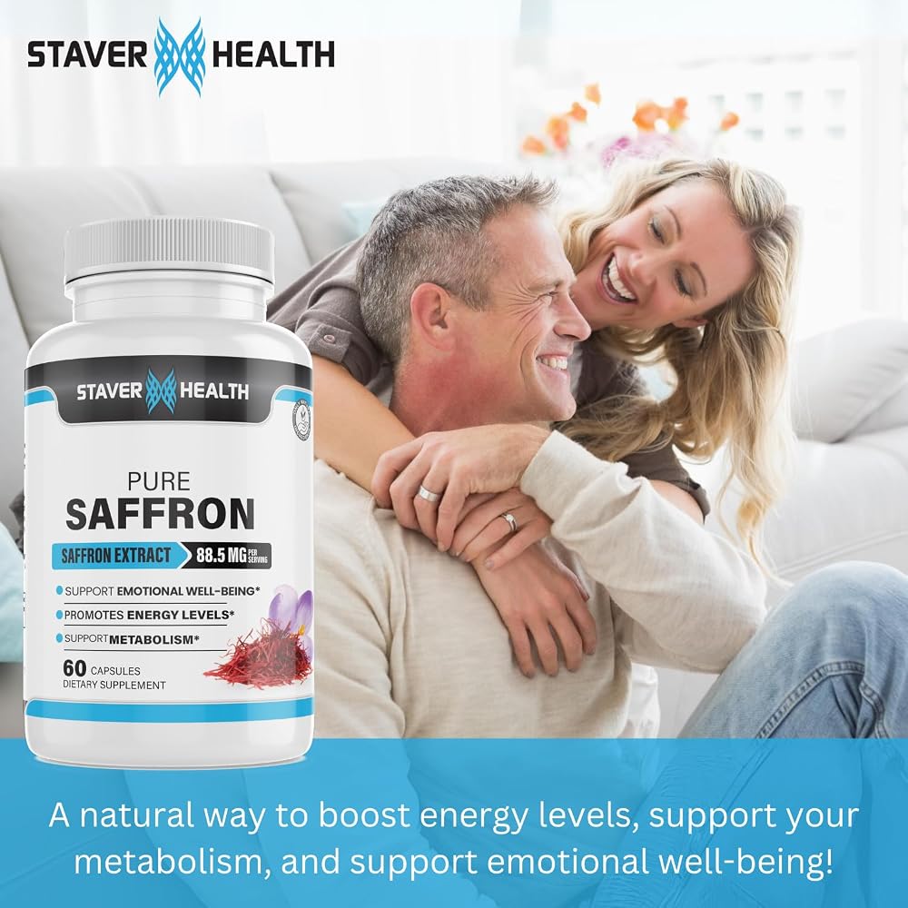Staver Health Saffron Extract 88.5 mg Mood Balance - 60 Vegetarian Capsules - image 4