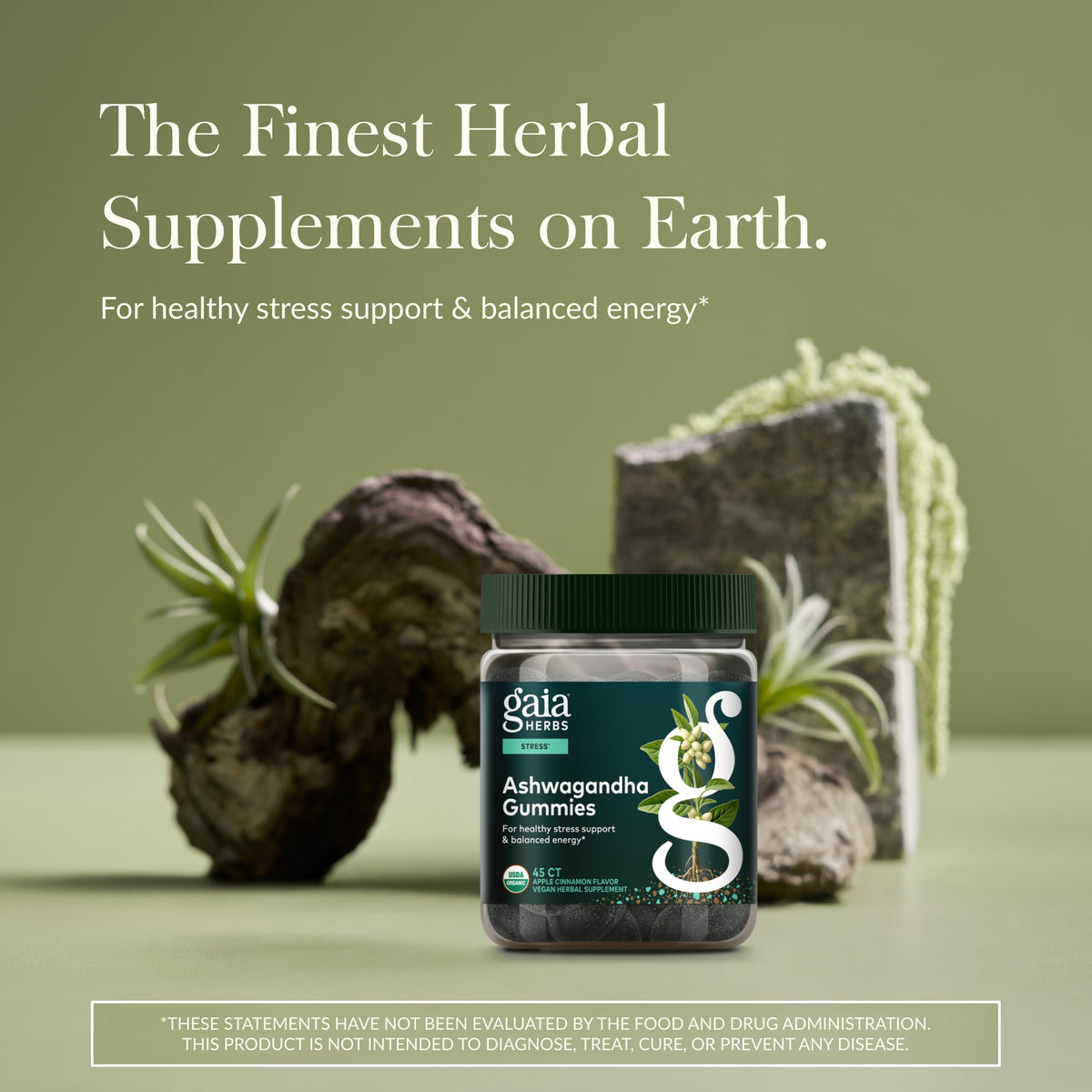 Gaia Herbs Organic Ashwagandha Gummies - Stress Support - Supports