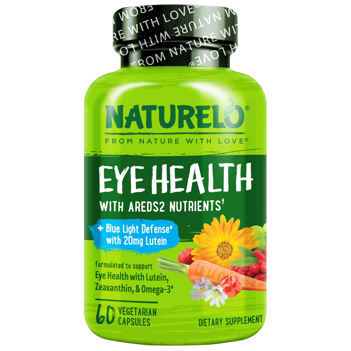 NATURELO Eye Vitamins AREDS 2 Formula - 60 Vegan Capsules