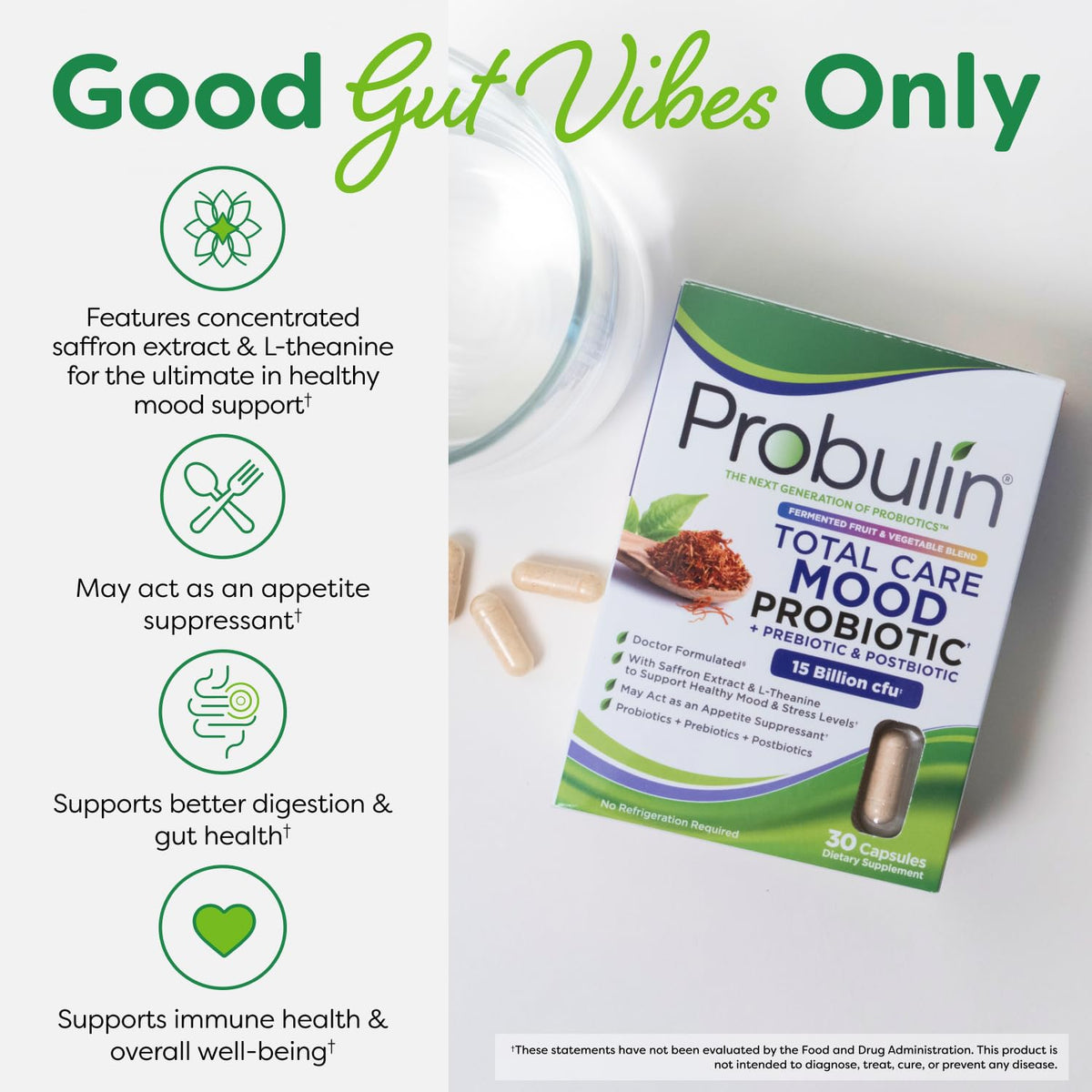 Probulin Mood Probiotics for Women with Saffron & L-Theanine - 30 Capsules - image 7