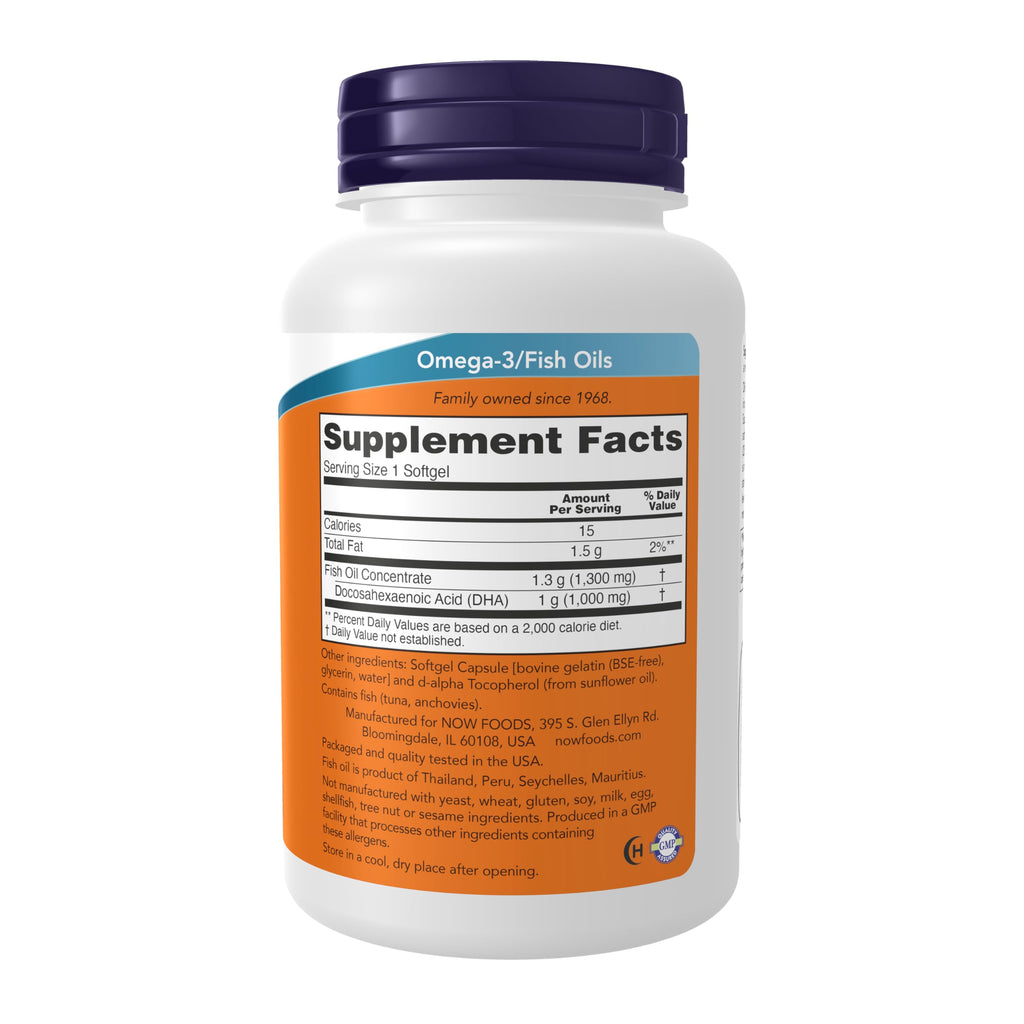 NOW DHA-1000 Extra Strength Brain Support - 90 Softgels - image 2
