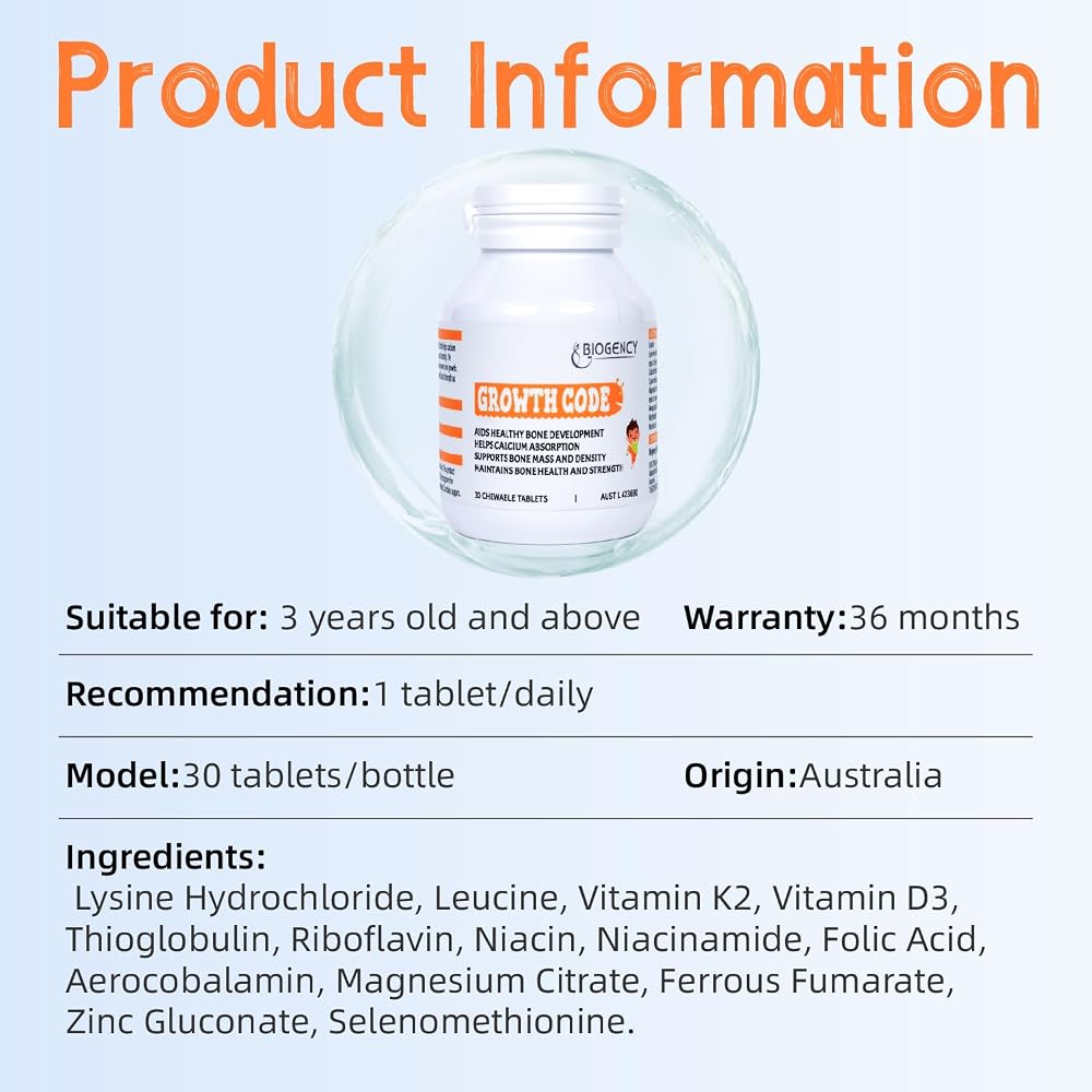Biogency Growth Code Natural Growth Supplement for Children - 2 Pack - image 2