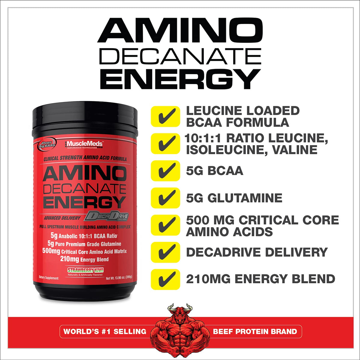 MuscleMeds Amino DECANATE Energy Pre Workout Powder - 30 Servings - image 4