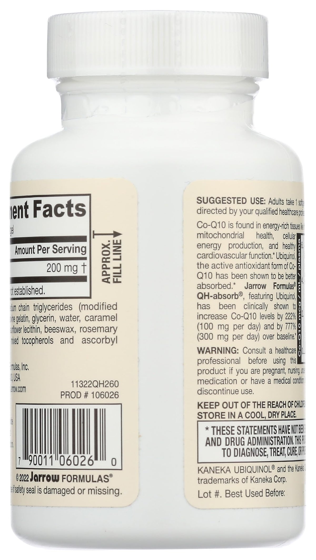 Jarrow Formulas Ubiquinol QH Absorb 200mg - 60 Softgels - image 2