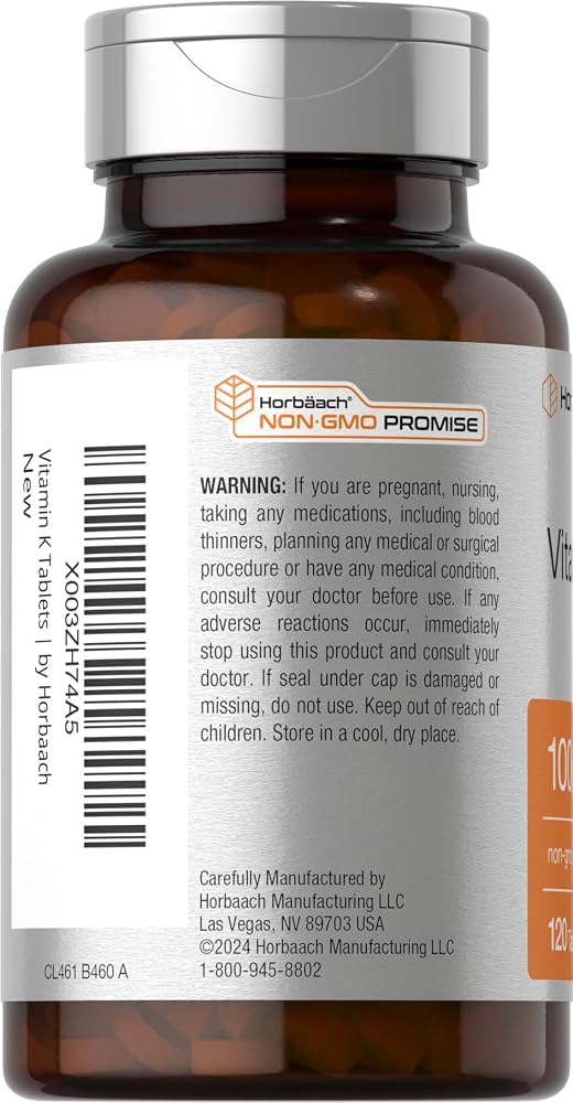 Horbäach Vitamin K 100mcg - 120 Tablets - image 3