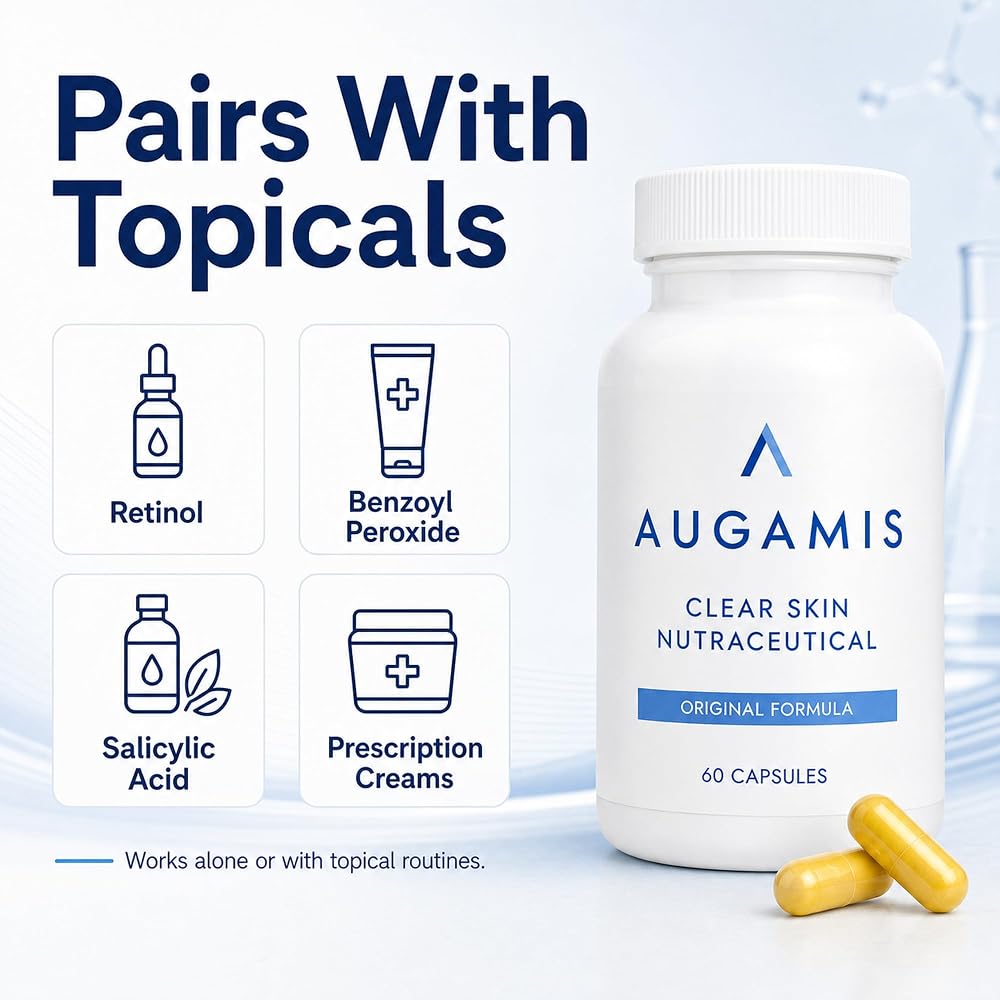 Augamis Hormonal Acne Treatment for Women - No DIM - (60 Capsules