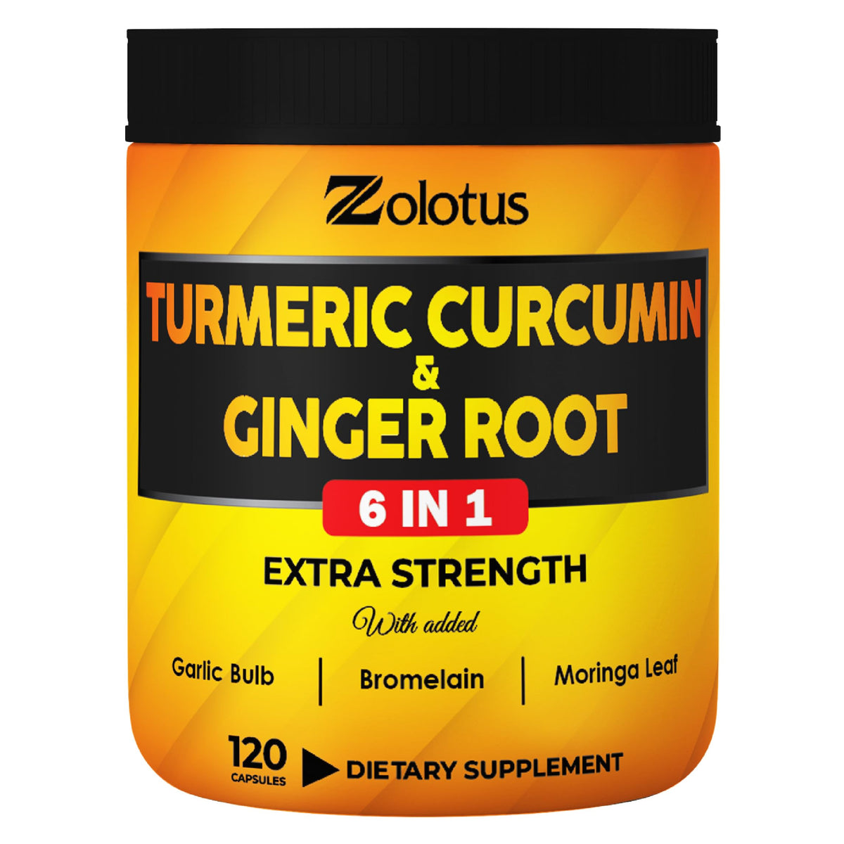 Zolotus Turmeric Curcumin with Ginger Capsules - 120 Capsules