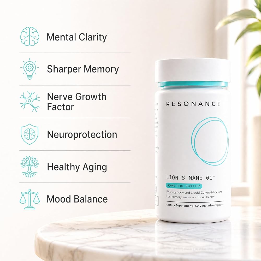 Resonance Lions Mane 01 Mushroom Supplement Brain Health - 60 Capsules - image 7