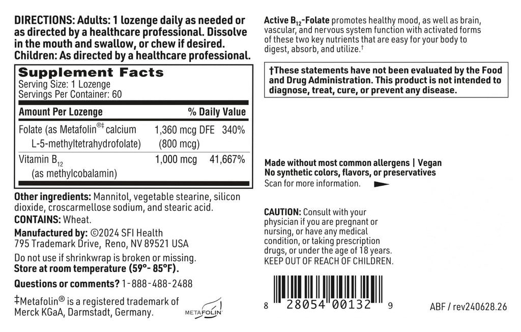SFI Health Active Vitamin B12 Methylcobalamin - 60 Lozenges - image 4
