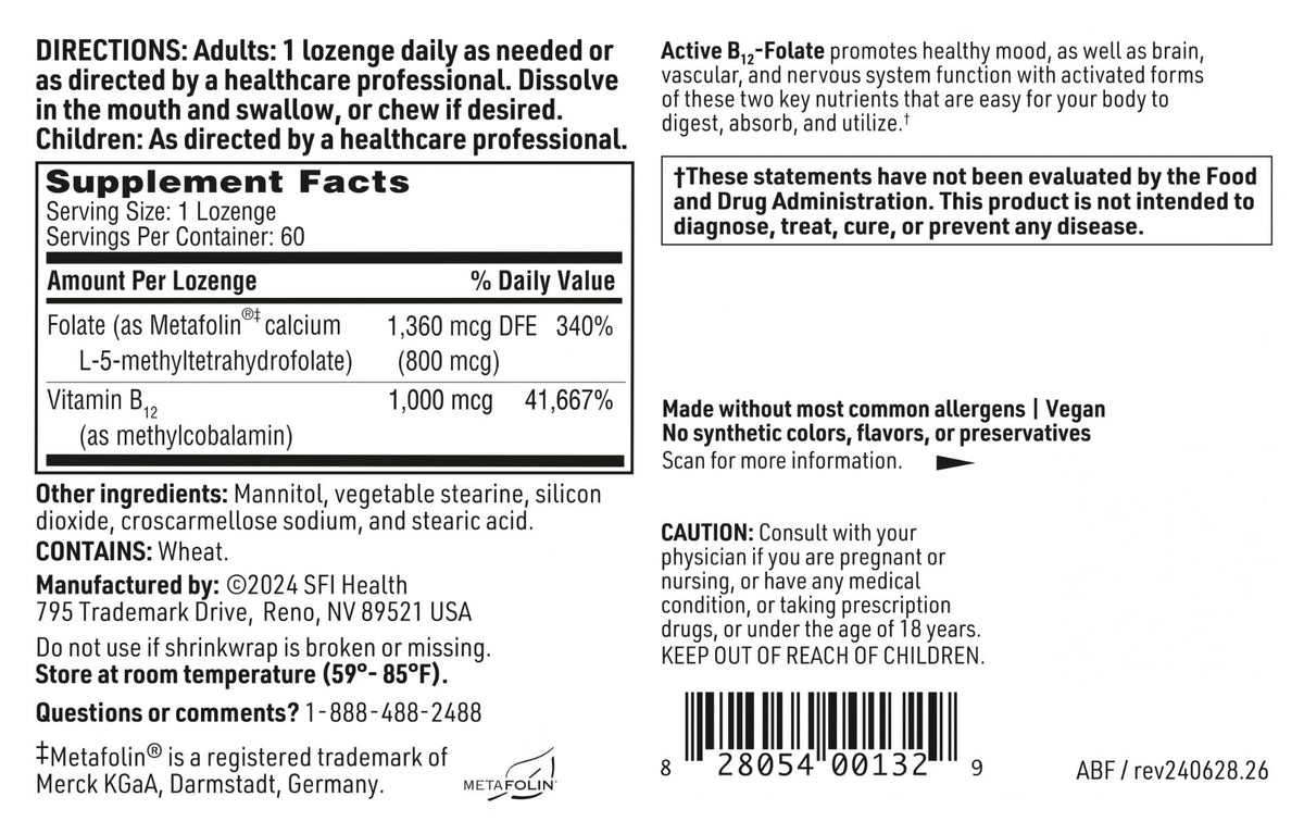 SFI Health Active Vitamin B12 Methylcobalamin - 60 Lozenges - image 4