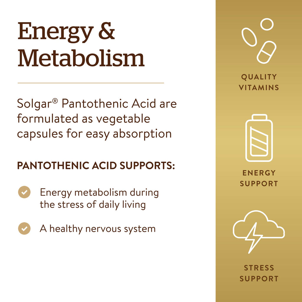 Solgar Pantothenic Acid 550 mg - 100 Vegetable Capsules - image 4