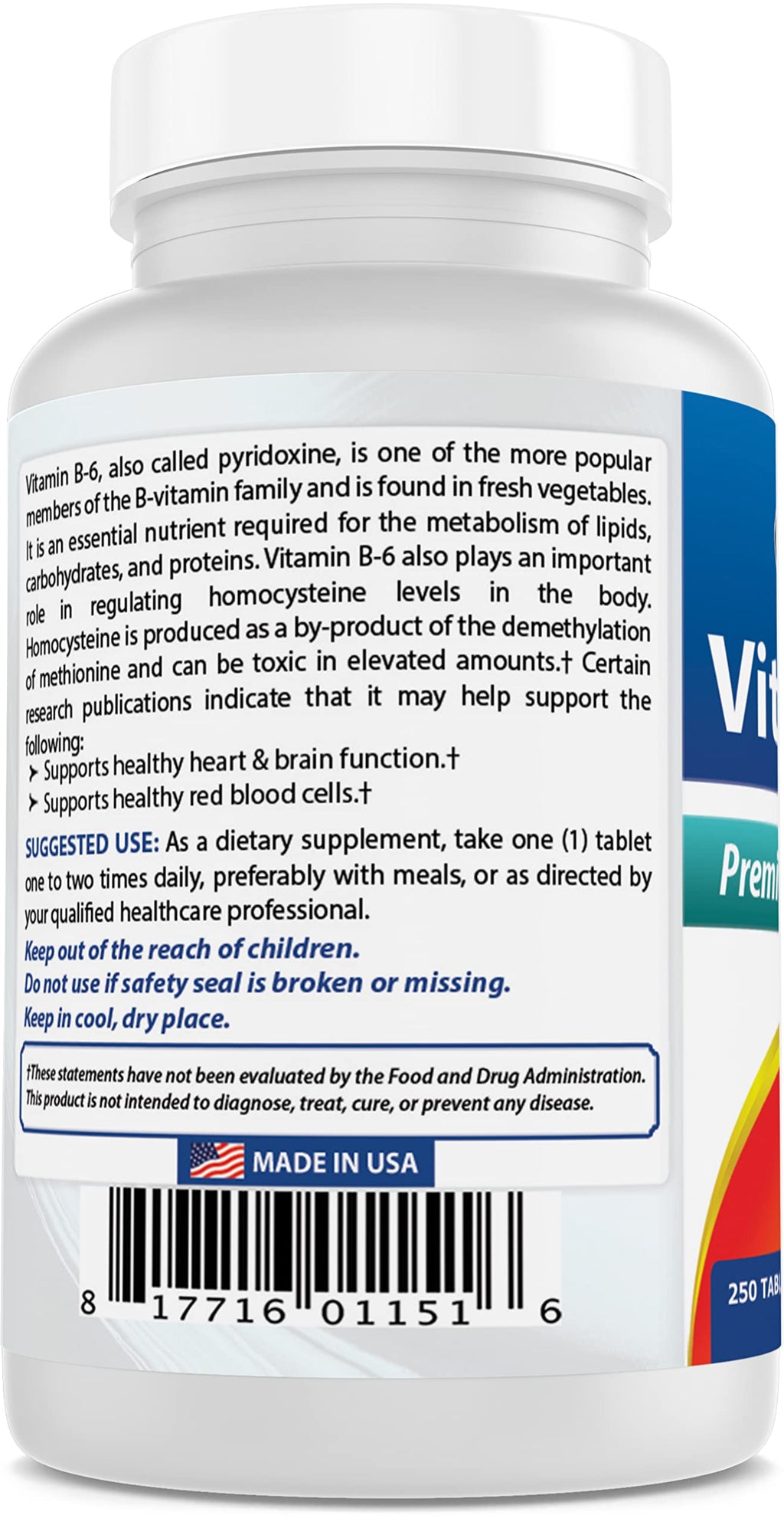 Best Naturals Vitamin B6 50 mg - 750 Tablets - image 7