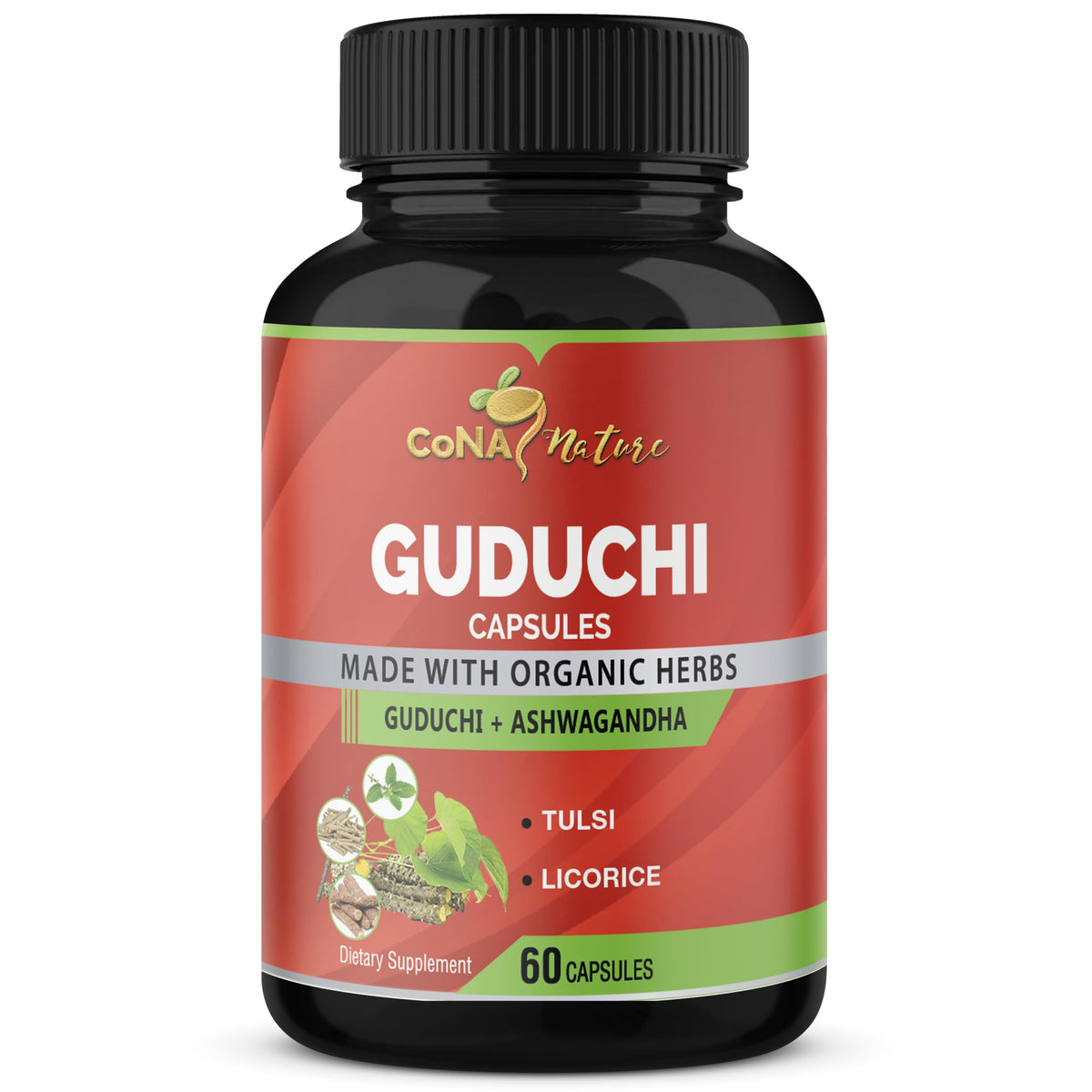 Cona Nature Giloy Guduchi Extract with Ashwagandha - 60 Vegetarian Capsules