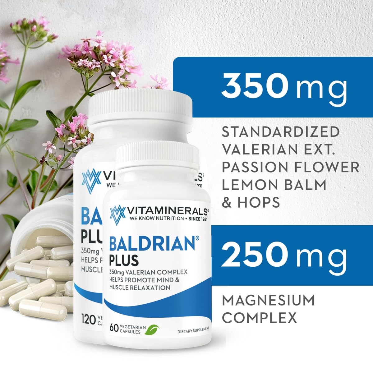 Vitaminerals 33+ Baldrian® Plus Natural Relaxing Support Standardized