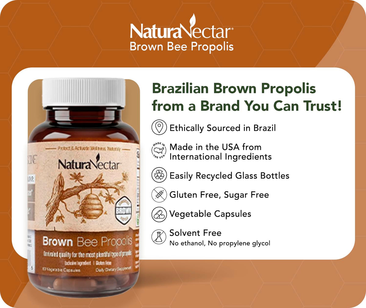 NaturaNectar Brown Bee Propolis - 60 Capsules - image 3