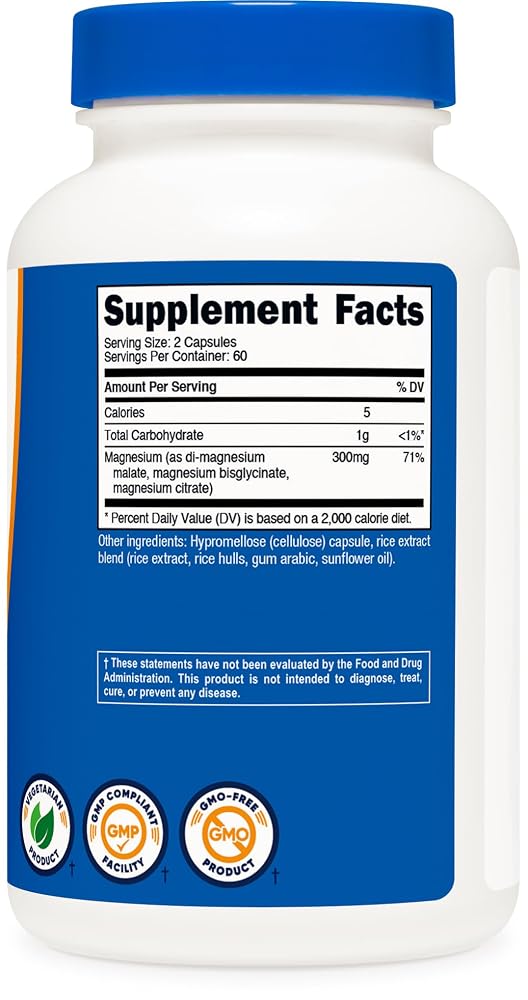 Nutricost Triple Magnesium Complex 300mg - 120 Capsules - image 4