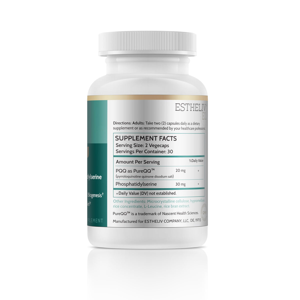 ESTHELIV PQQ with Phosphatidylserine - 60 Vegetarian Capsules - image 3